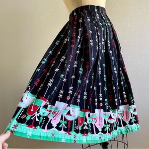 Bespoke Retro Christmas Cocktails Skirt